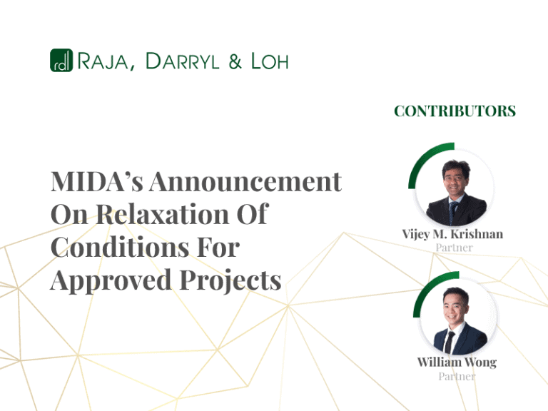 MIDA's announcment on the relaxation conditions for projects in Malaysia 2021